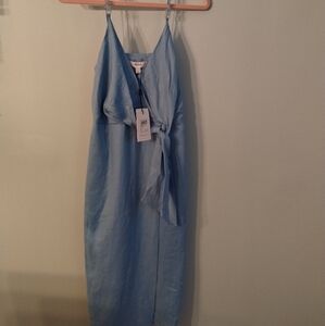 Reiss Linen Wrap Dress